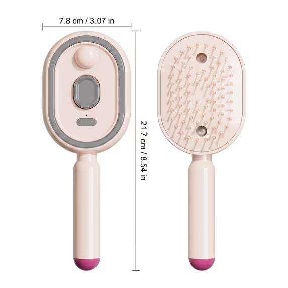 Steam Straightener Brush | Rechargeable Detangling Tool with Oil, Smoothing Curly Thick Straight Wavy Girls Travel Everyday