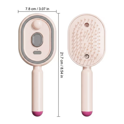 Steam Straightener Brush | Rechargeable Detangling Tool with Oil, Smoothing Curly Thick Straight Wavy Girls Travel Everyday