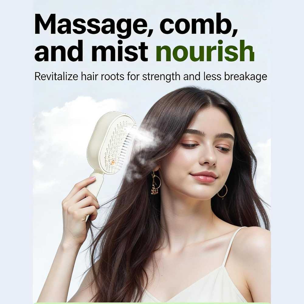 Steam Straightener Brush | Rechargeable Detangling Tool with Oil, Smoothing Curly Thick Straight Wavy Girls Travel Everyday