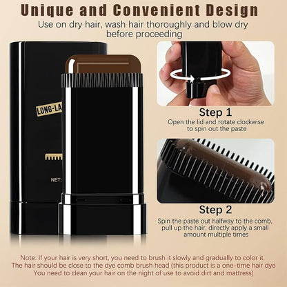 Black Hair Dye Stick for Instant Gray Coverage & Root Touch Up